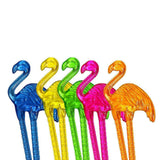 20 FLAMINGO Birds 5.75" Acrylic TROPICAL DRINK Cocktail Swizzle STIRRERS Sticks