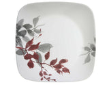 Corelle Square KYOTO LEAVES Dinner OR Lunch PLATE *Japanese Garden Red Gray