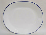 NEW Corelle NAVY INDIGO BLUE RIM SERVING PLATTER *Cafe, True, Folk Stitch, Lia