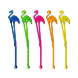 20 FLAMINGO Birds 5.75" Acrylic TROPICAL DRINK Cocktail Swizzle STIRRERS Sticks