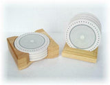 Corelle Coordinates STONEWARE Drink COASTER Set +WOOD CADDY Holder Beverage *NEW