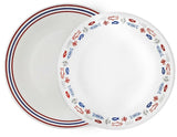 Corelle HARBOR TOWN 10 1/4" Dinner or 8 1/2" Lunch Plate *RED BLUE FISH Coastal