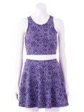 2-pc Aztec Snake Eye Purple TANK TOP & SKATER SKIRT SET Adorable Summer Outfit