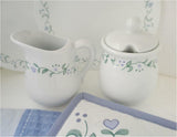 Corelle CREAM & SUGAR BOWL SET Porcelain *SHADOW IRIS or CALLAWAY IVY