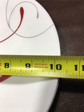 *New Corelle SPLENDOR 10 1/4 Round Coupe DINNER PLATE Energetic RED GRAY Scrolls