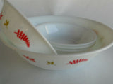 5-pc Corelle RAINFOREST Snack Set SERVING & 10-oz DESSERT BOWLS Red Orange Green