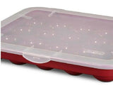 1 STERILITE Hard Plastic 20 CHRISTMAS ORNAMENT STORAGE Case BOX *Red Stackable