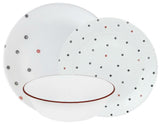 1 Corelle VIVE POLKA DOTTIE Choose: DINNER or LUNCH PLATE *Gray Black Red Dots