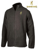 Medium 40-42 BROWNING Buckmark LARAMIE Full-Zip Soft BLACK FLEECE JACKET w/Logo