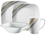 Corelle BOUTIQUE Square MURET Choose: DINNER or LUNCH PLATE Brown Grey Black