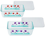 Pyrex 11-Cup Red LUCKY in LOVE or Purple MIDNIGHT GARDEN Bowl Hearts & Shamrocks