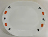 🦇1 Corelle HALLOWEEN 12.25 x 10 SERVING PLATTER Plate Pumpkins Black Cats & Bats