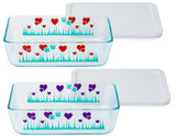 Pyrex 6-Cup Red LUCKY in LOVE or Purple MIDNIGHT GARDEN Bowl Hearts & Shamrocks