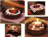 Original 6" CINNAMON BUN or BERRY BRUMBLE 12 oz CANDLE +Gingham NAPKIN & DISH