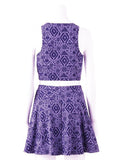 2-pc Aztec Snake Eye Purple TANK TOP & SKATER SKIRT SET Adorable Summer Outfit