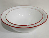 Corelle RED RIM Choice: 1 Qt or 2 Qt SERVING BOWL *Cafe Holly Bandhani Crimson