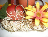 Autumn Harvest APPLES & CINNAMON Glass Burning Plate, Brass Basket, Sachet Gift