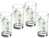 NEW 4 Corelle SHADOW IRIS 16-oz GLASSES 6" Drink Tea Cooler Tumblers PURPLE Floral