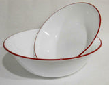 Corelle RED RIM Choice: 1 Qt or 2 Qt SERVING BOWL *Cafe Holly Bandhani Crimson