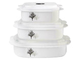 Corelle Calypso 6pc Plastic MICROWAVE COOKWARE Set VENT Lids *PICK Your PATTERN