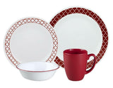 Corelle CRIMSON TRELLIS Wide Rim 28-oz Entree BOWL 11" Serving Pasta HOLIDAY RED