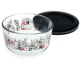 Pyrex CITY CATS or DOGS 4 Cup ROUND Storage Bowl Suit Tie KITTY / PUPPY LOVE Hearts