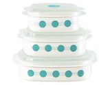Corelle Calypso 6pc Plastic MICROWAVE COOKWARE Set VENT Lids *PICK Your PATTERN