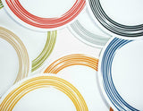 NEW Corelle BRUSHED STROKES of COLOR 10.75" DINNER Plate RED BLUE or SAND TAN