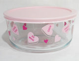 PYREX 7 Cup VALENTINE CONVERSATION CANDY HEARTS Storage Bowl Love Amore Hug Me