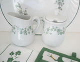 Corelle CREAM & SUGAR BOWL SET Porcelain *SHADOW IRIS or CALLAWAY IVY