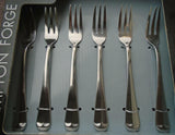 6-pc HAMPTON FORGE Lexington Mirror COCKTAIL FORK SET Shrimp 18/10 Stainless NEW