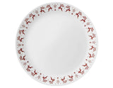 16pc Corelle DANCER & PRANCER Dinnerware Set Christmas Holiday Red Gold Reindeer