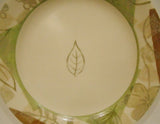 1 Corelle TEXTURED LEAVES 7 1/4" BREAD Dessert PLATE Sandstone Green Brown Tan