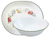 Corelle CHUTNEY FRUIT *Choice of: 1-Qt SERVING BOWL or PLATTER *White Swirl Rim