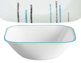 1 CORELLE Square RAIN DROPS 10 1/2" DINNER PLATE  *Turquoise Black Dots