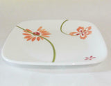 NEW Corelle PRETTY PINK Square Floral 6 1/2 BREAD Appetizer DESSERT PLATE