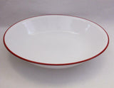 ❤️ Corelle RED RIM 20-oz PASTA BOWL 8.5" Shallow Coupe Soup Salad Meal Entree