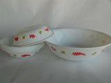 5-pc Corelle RAINFOREST Snack Set SERVING & 10-oz DESSERT BOWLS Red Orange Green