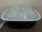 New 3-pc Corelle 1.5 Qt BLACK Simplylite BAKE SERVE STORE Casserole Dish & Covers