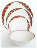 NEW 1 Corelle KITU SANDSTONE 8 1/2" LUNCH PLATE *Tribal Triangle Dots Red Brown