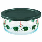 Pyrex 4 Cup CHRISTMAS Green Hedgehogs Under Mistletoe OR Red Peppermint Candy