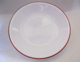 Corelle GYPSUM Sandstone 18-oz SOUP Cereal BOWL 7 1/4" Burgundy Maroon RED RIM