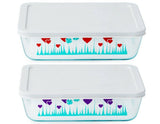 Pyrex 6-Cup Red LUCKY in LOVE or Purple MIDNIGHT GARDEN Bowl Hearts & Shamrocks
