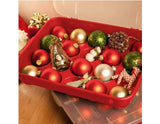 1 STERILITE Hard Plastic 20 CHRISTMAS ORNAMENT STORAGE Case BOX *Red Stackable