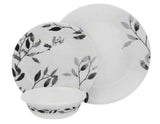 Corelle Boutique MISTY LEAVES 10 1/4" DINNER or 8 1/2" LUNCH PLATE Grey Leaves
