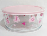PYREX 7 Cup VALENTINE CONVERSATION CANDY HEARTS Storage Bowl Love Amore Hug Me
