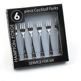 6-pc HAMPTON FORGE Lexington Mirror COCKTAIL FORK SET Shrimp 18/10 Stainless NEW