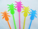 20 PINEAPPLE Fruit 9.5" Tall Acrylic TROPICAL DRINK Cocktail Swizzle STIRRERS