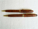 Browning PEN & PENCIL SET Rosewood Case w/Signature BUCKMARK Logo *Smooth Write*