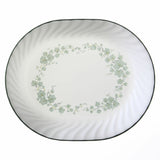 ❤️ NEW Corelle CALLAWAY Ivy Oblong SERVING PLATTER 12x10 Embossed Swirls GREEN